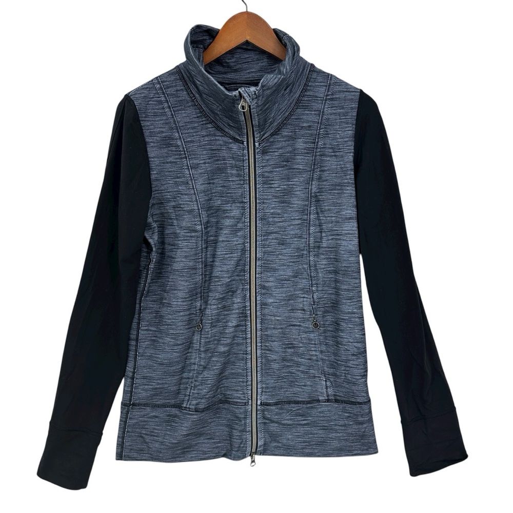 LULULEMON Daily Yoga Jacket Polar Haze Black Sleeves Zip Pockets